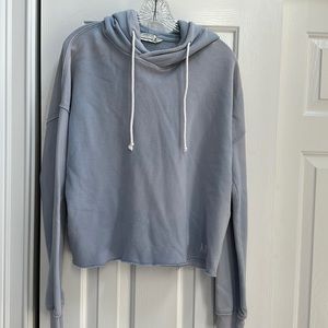 Abercrombie and Fitch ladies light blue cropped hoodie